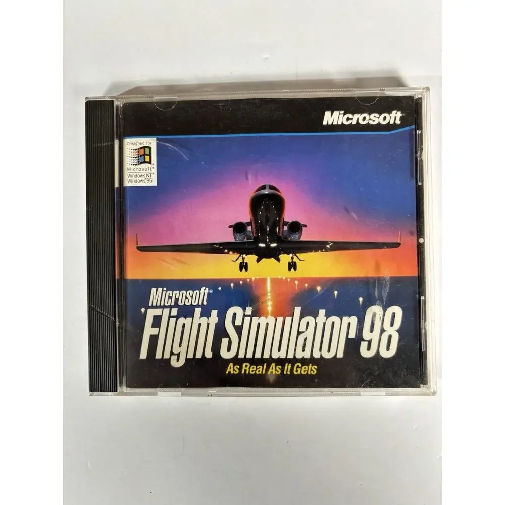 Microsoft Flight Simulator 98 Cd Rom 1997 Very Good Condition Case Cover Vintage